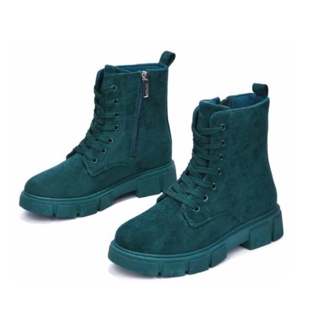 Teal Combat Boots